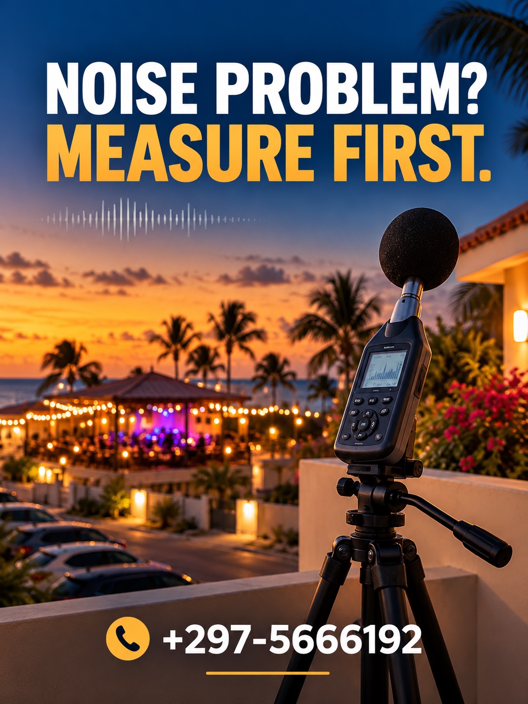Noise problem? Measure first. Call +297-5666192